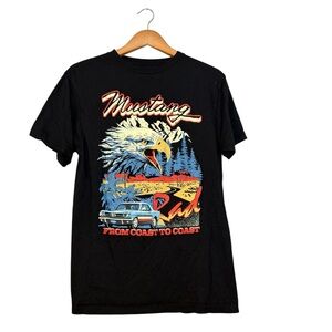 Ford Mustang Black Graphic T-Shirt Men’s/Women’s Medium Car Logo Tee